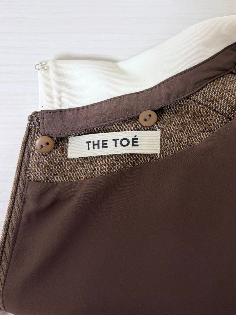 THE TOE Leopold Tweed Dress ブラウン S