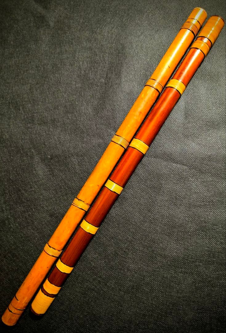 時代物 神風印行進横笛 金色 元箱付き