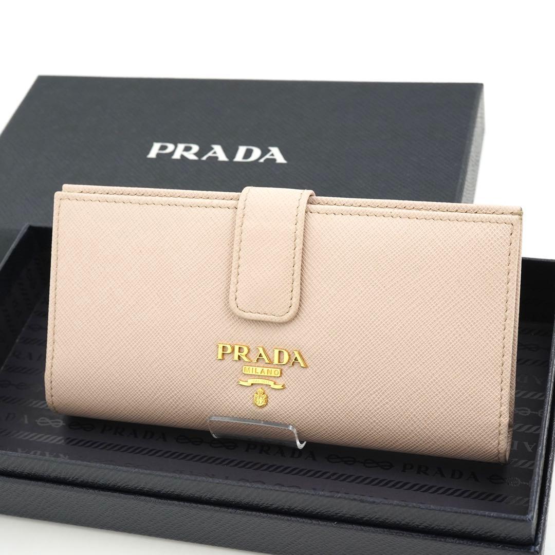 ✨新品未使用・箱付✨　PRADA 長財布　サフィアーノレザー　バイカラー　ピンク