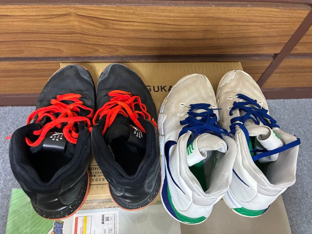 ナイキ 乖離 カイリー4 ホワイト ブルー ブラック オレンジ セット-の