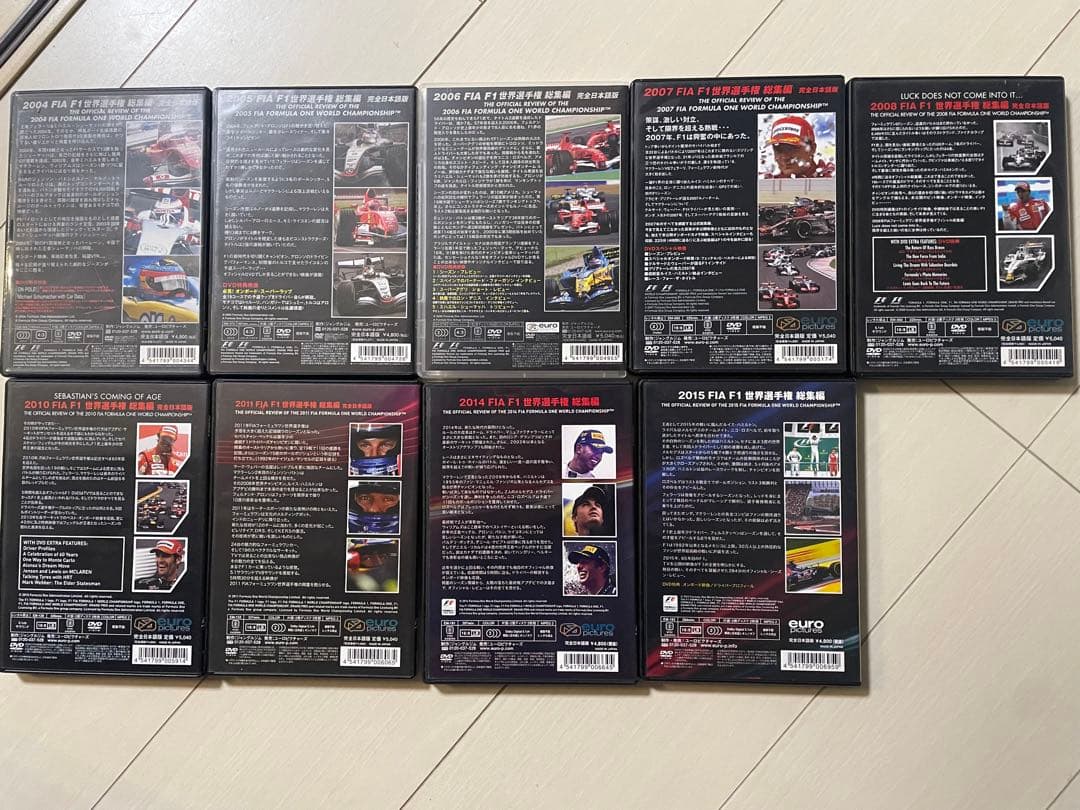 9本セット 2004〜2015 FIA F1世界選手権 総集編DVD
