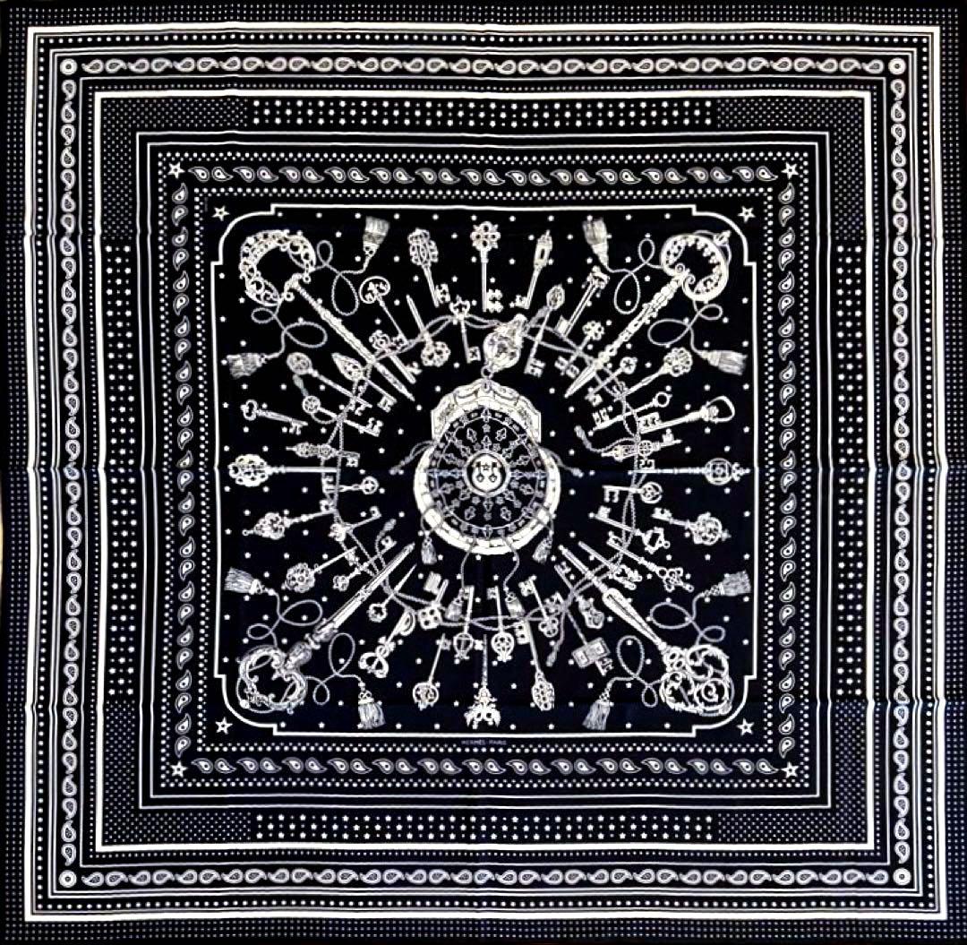 極希少 美品 エルメス カシシル カレジェアン 140 レクレ・バンダナ 鍵