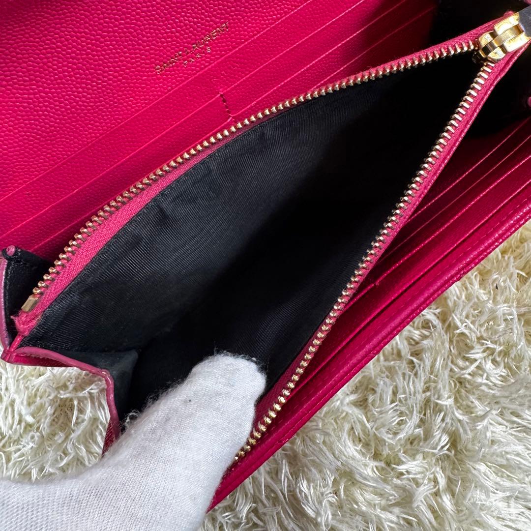 大人気✨サンローラン　長財布　ラージフラップウォレット　カサンドラ　ピンク