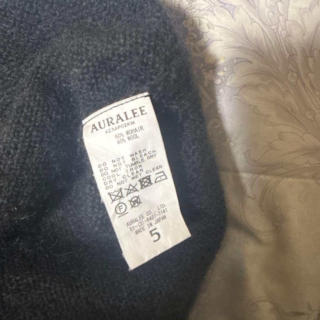 AURALEE BRUSHED SUPER KID MOHAIR KNIT 黒5