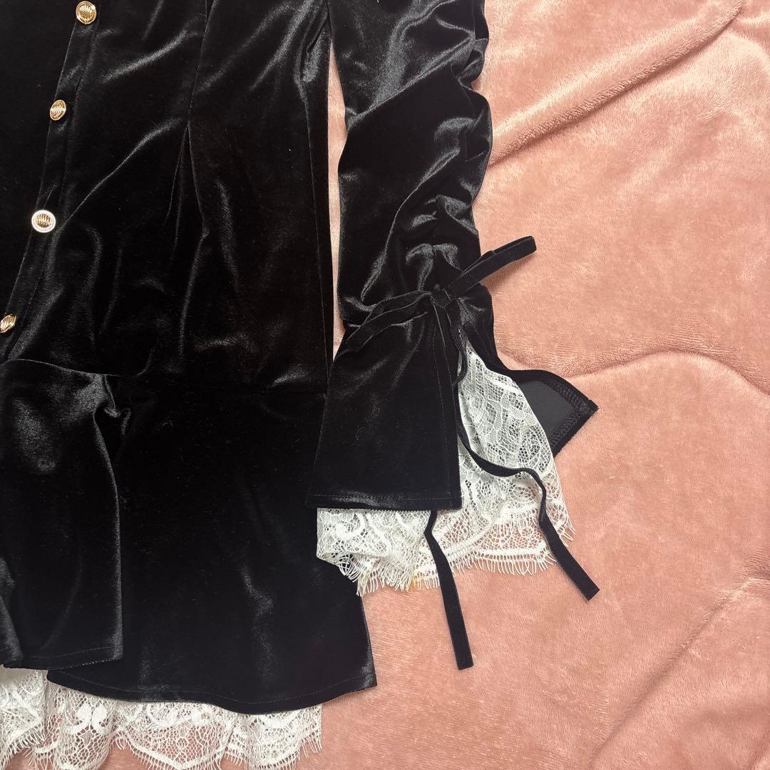 M me eme Classical velvet mini onepiece - メルカリ