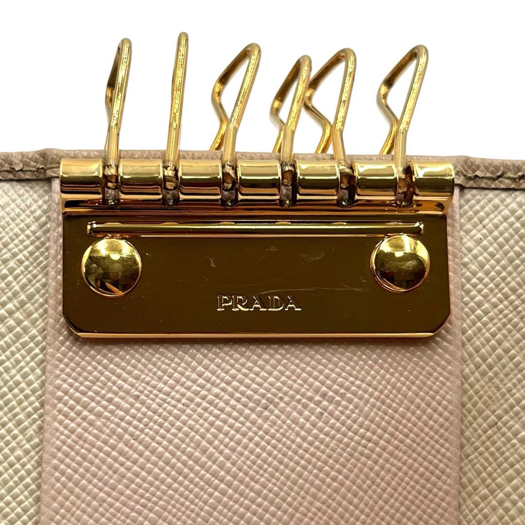 PRADA プラダ　6連キーケース　鍵　バイカラー　サフィアーノレザー