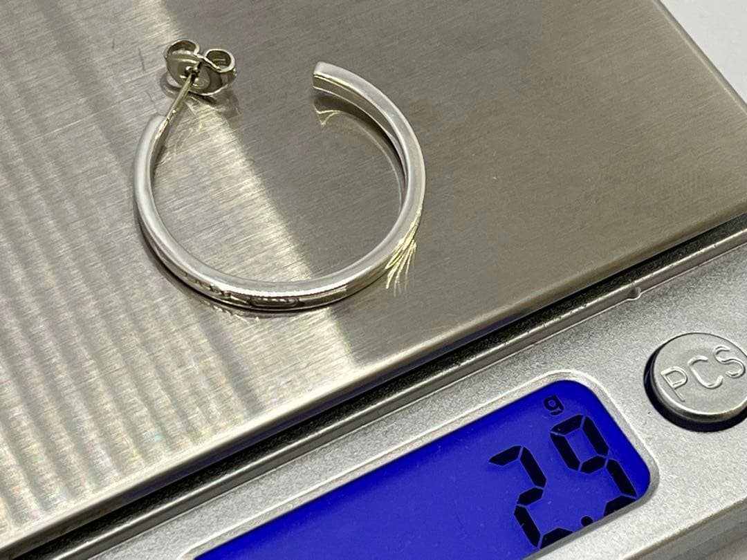 h591 超美品 ティファニー 1837 ラージ フープ ピアス 925 片側