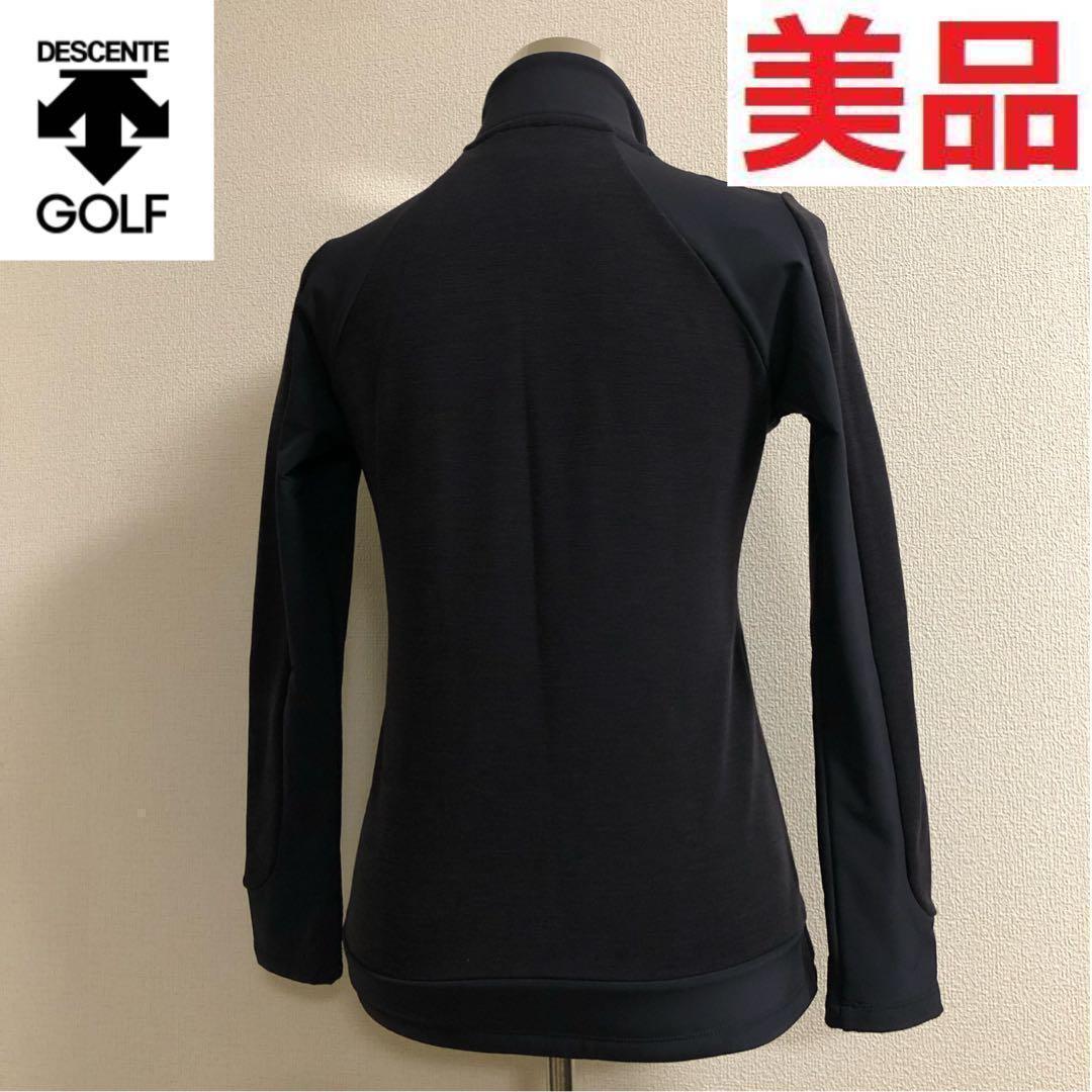 デサントゴルフ ジャージー ジャケットウール混 裏起毛 ブラックMサイズ