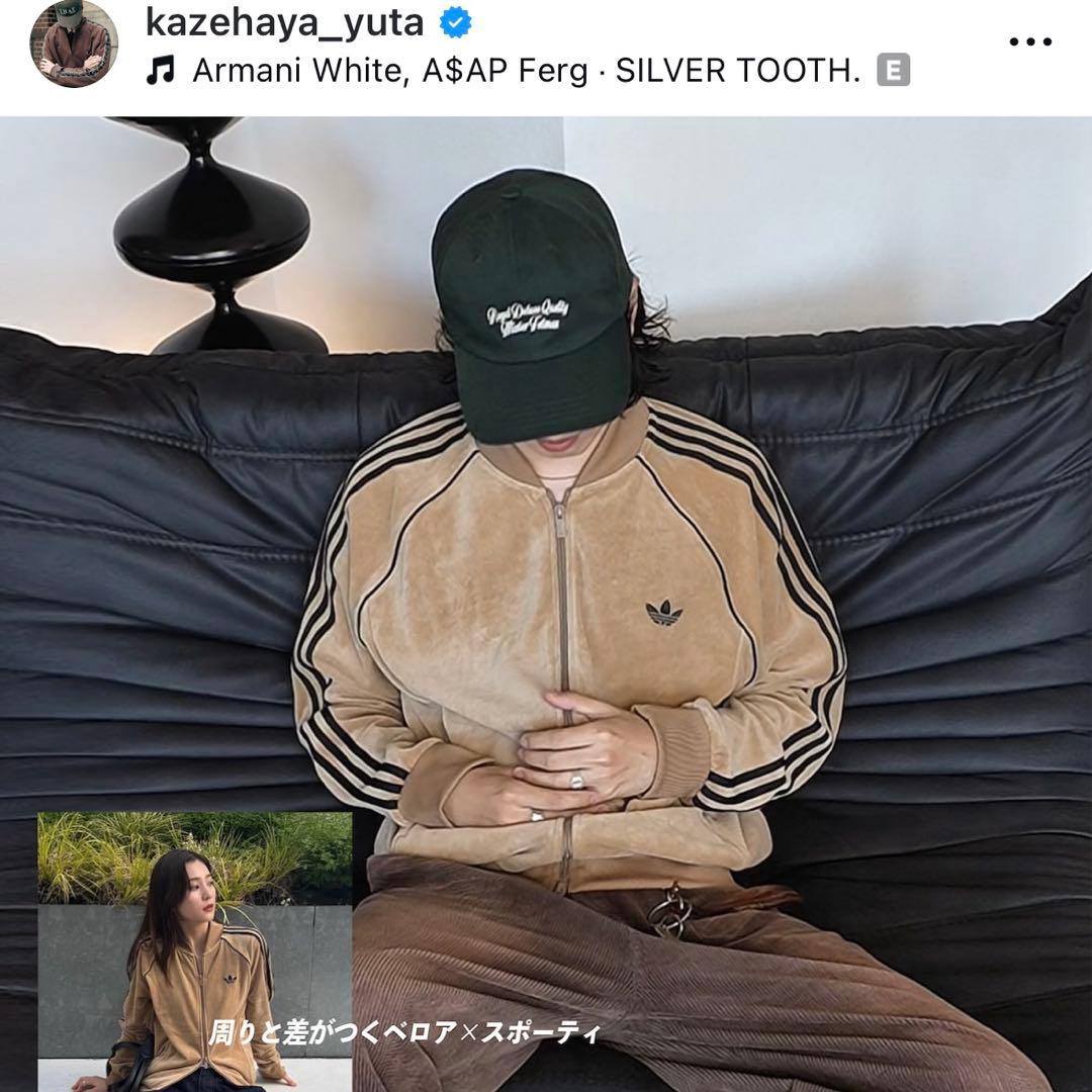 新品M⭐️adidas アディカラー ベロア ブラウン トラックトップ 風早