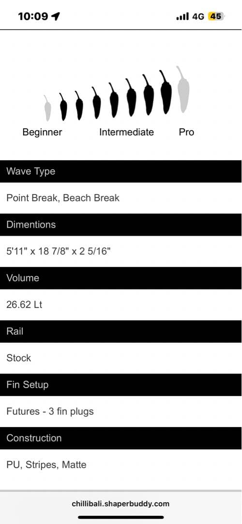 《美品》 chilli チリサーフボード