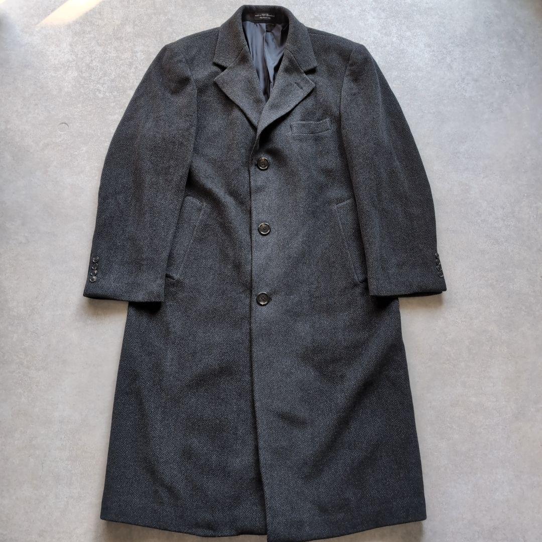 ローレンラルフローレン ウールカシミヤ チェスターコート ヘリンボーン
