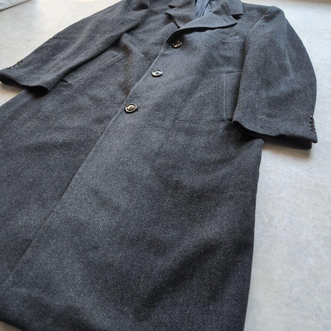 ローレンラルフローレン ウールカシミヤ チェスターコート ヘリンボーン