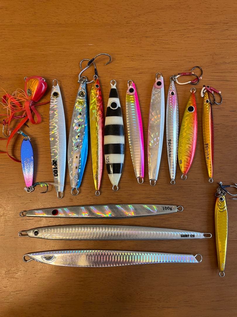 【引取限定】RYOGA ジギングロッド付き、スピニングセット、小物多数