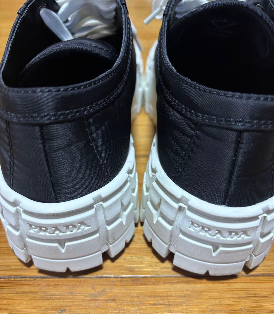 PHSお値下げ！PRADA ブラックスニーカー ホワイトソール厚底37.5