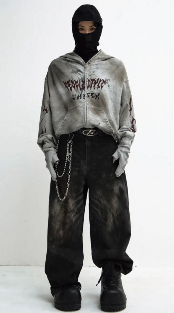 Peoplesense Washed Black Wide Leg Jeans peoplesense Vintage Washed