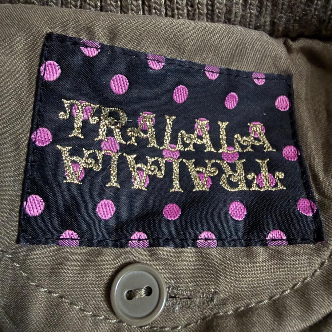 TRALAAミリタリージャケット裏ファーレースy2kフェアリーグランジ