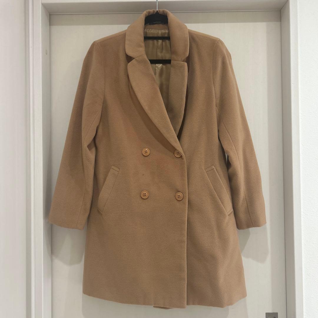 キャメル ダブルブレスト チェスターコート - ジャケット・アウター