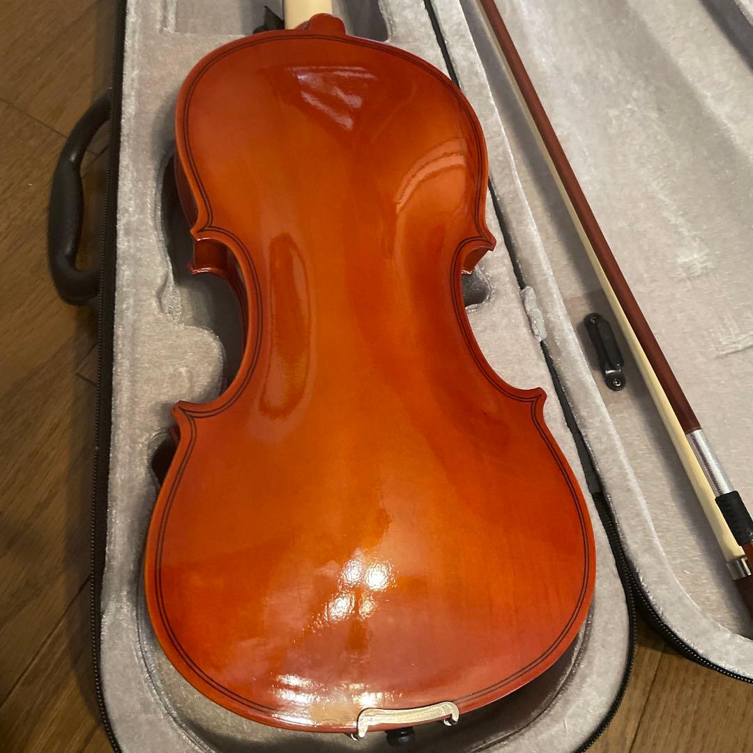 ほぼ未使用。格安オレンジ バイオリン フルサイズ 4/4 ハードケース