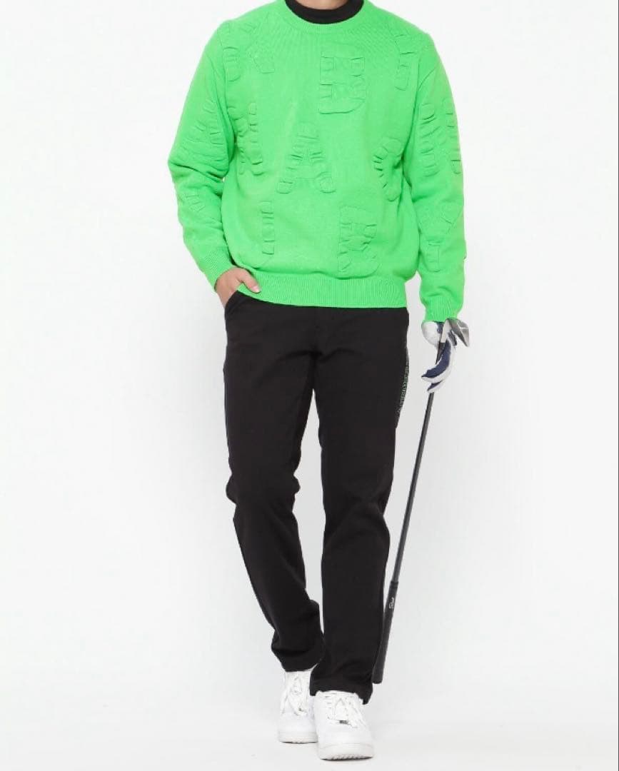 新品 パーリーゲイツ ジャックバニー HOT FEEL ニット(5)サイズL/緑