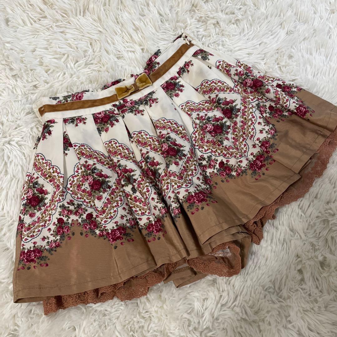 リズリサ LIZLISA 当時物 花柄 スカパン リボン スカート - メルカリ