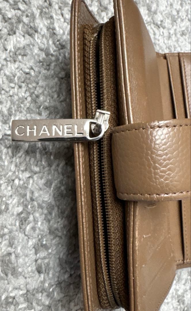 訳あり】ファスナー壊れ CHANEL シャネル 財布 キャビア