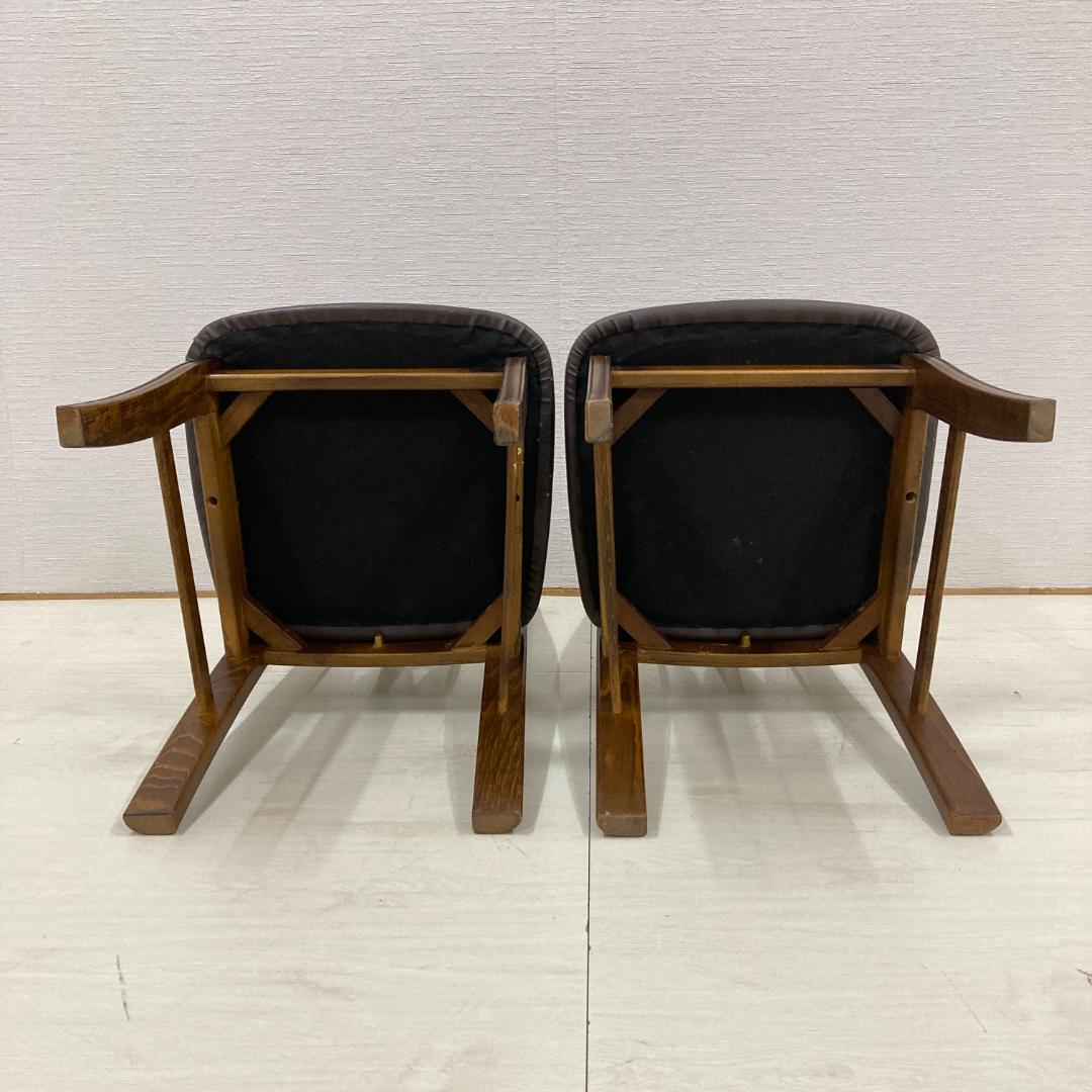 【カリモク】コロニアル　透かし彫り　ダイニングチェア　椅子　２脚セット　A