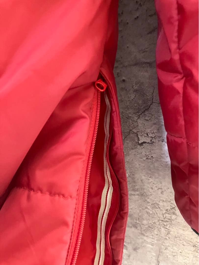 ☘️Nikeフード付き 内ボア 裏起毛 レッド ベンチコート ジャンパー