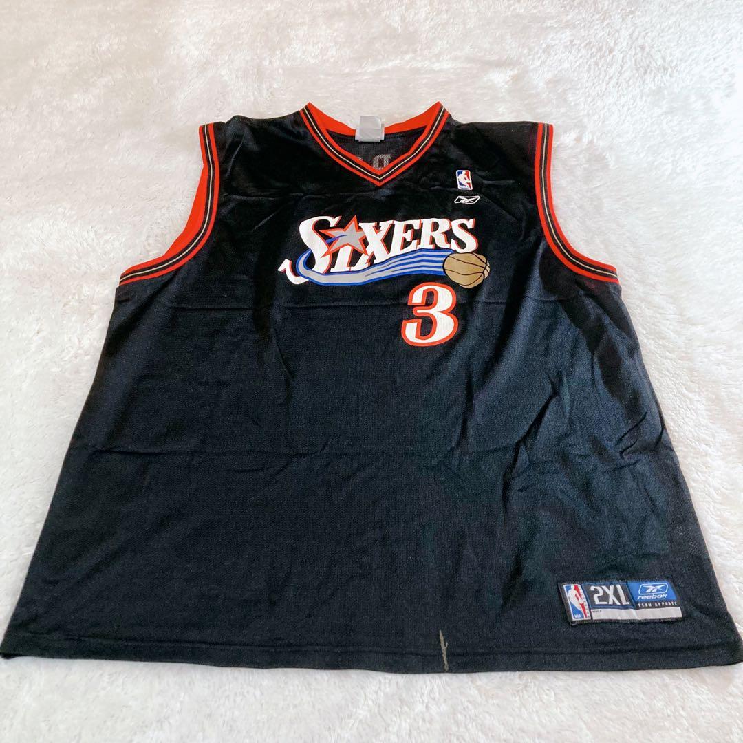 NBA IVERSON SIXERS XXL Reebok ブラックユニフォーム - メルカリ