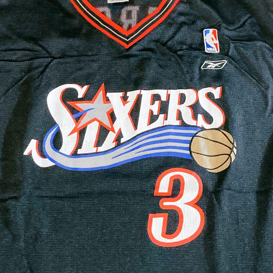 NBA IVERSON SIXERS XXL Reebok ブラックユニフォーム - メルカリ