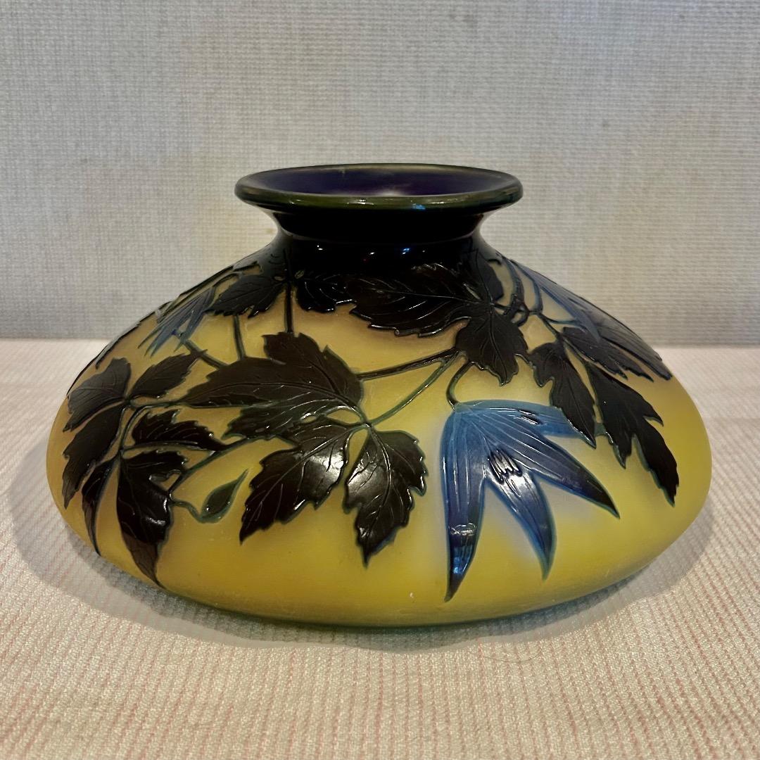 CONTI品　エミール ガレ Galle サイン入り ガラス 花瓶 骨董