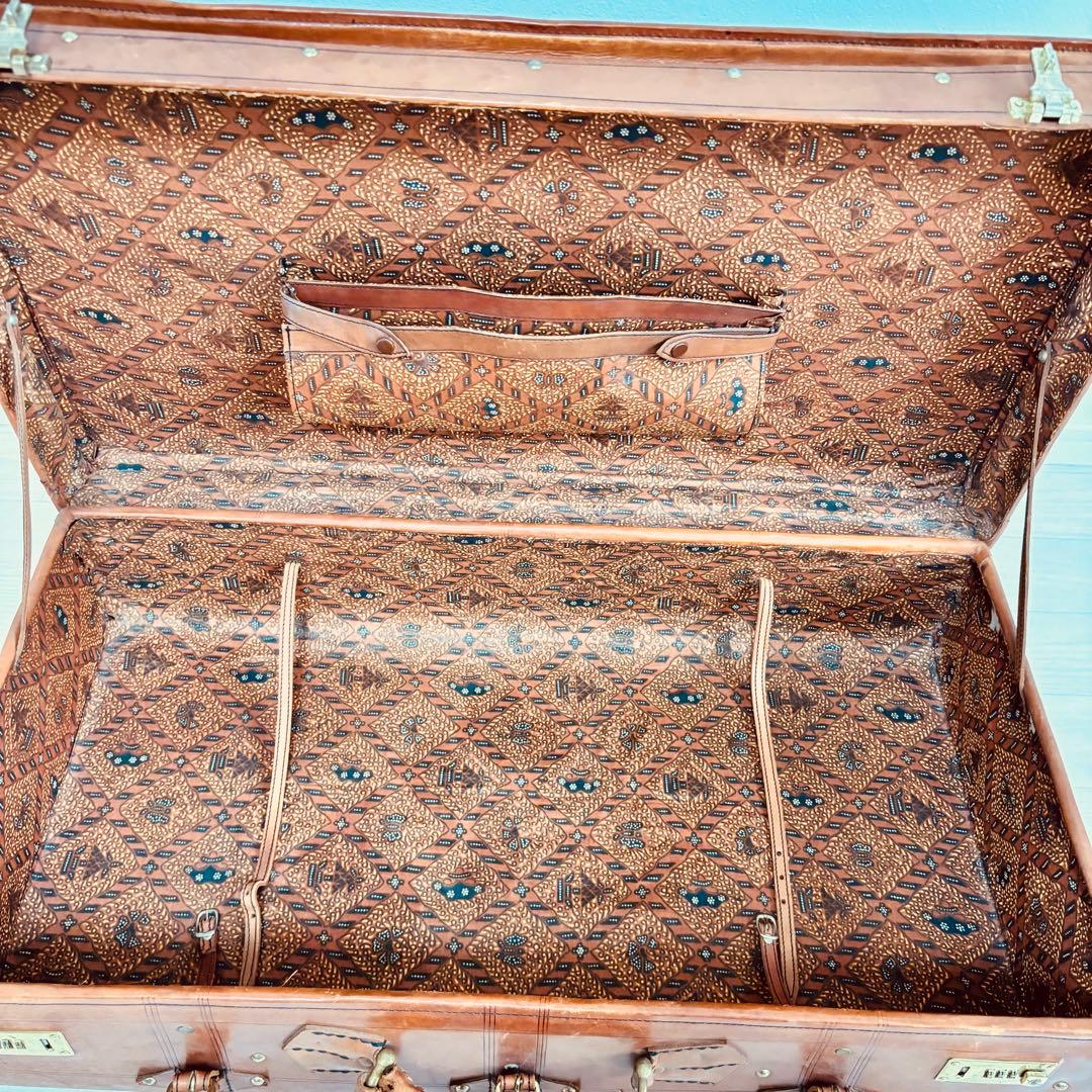 特大 ヴィンテージ 本皮 トランクケース レザートランク レトロ 古道具