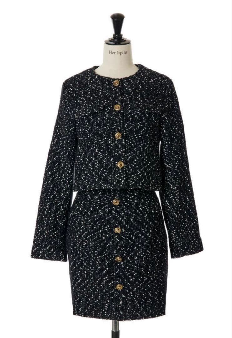ワンピース Herlipto Mix Loop Tweed Dress