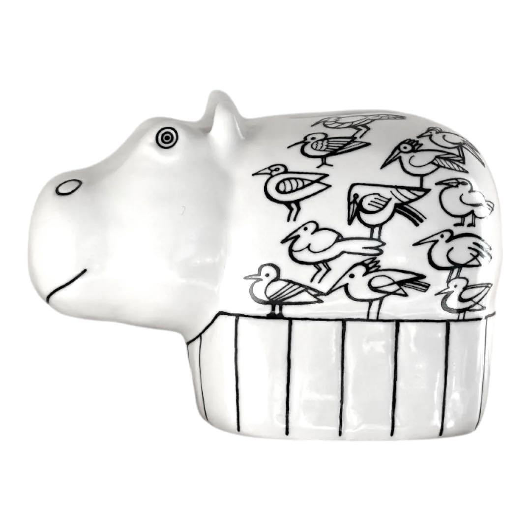 リサラーソン カバの貯金箱 波佐見焼 置物（白/希少） - メルカリ