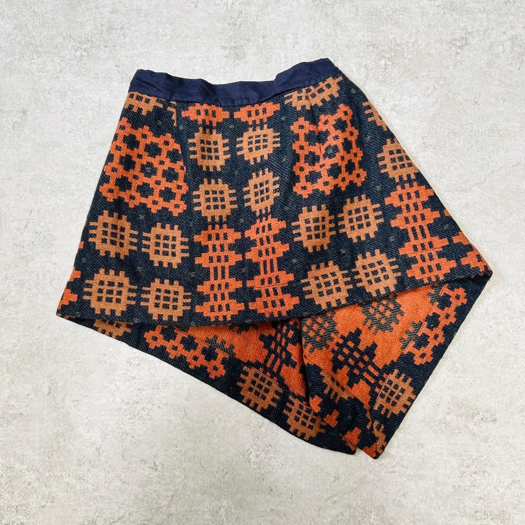 ヴィヴィアンウエストウッド　レッドレーベル　変形スカート　モチーフ　総柄　リボン