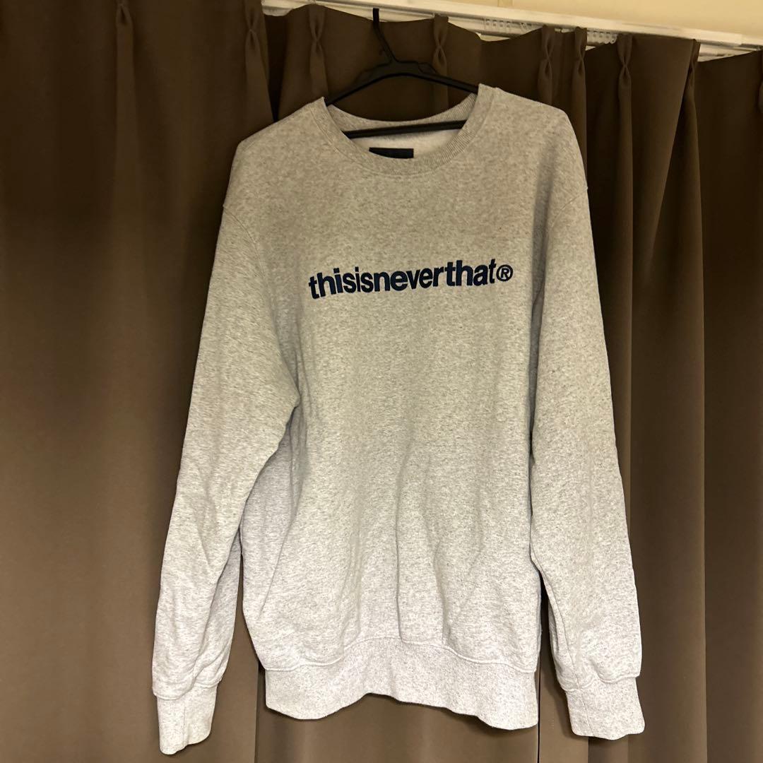 thisisneverthat グレー ロゴ スウェット XL