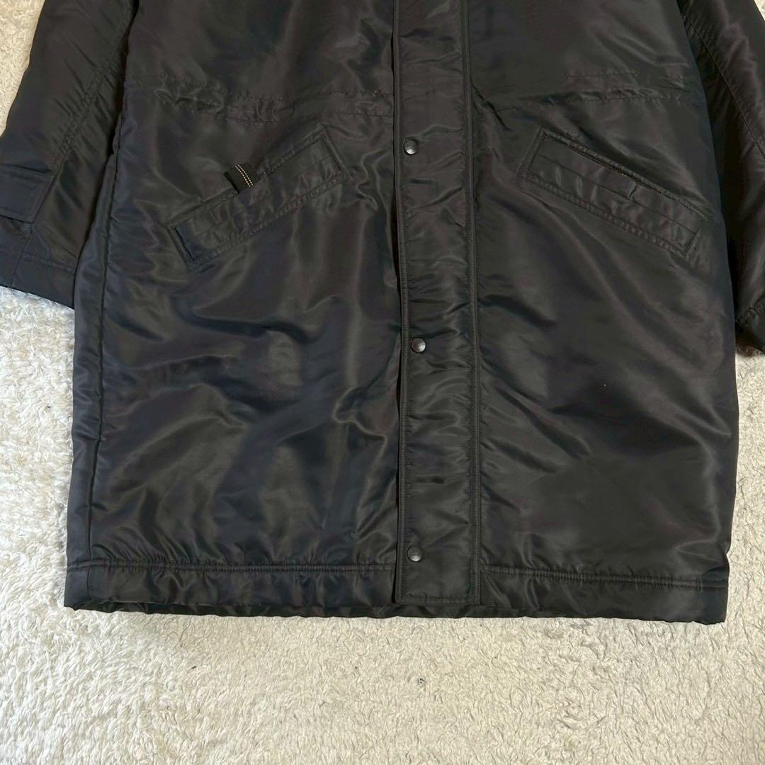 【希少】NIKE ナイキ スウッシュ刺繍 ベンチコート ロングコート ブラックL