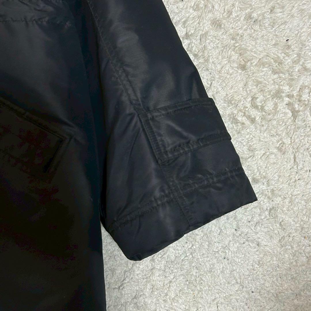 【希少】NIKE ナイキ スウッシュ刺繍 ベンチコート ロングコート ブラックL