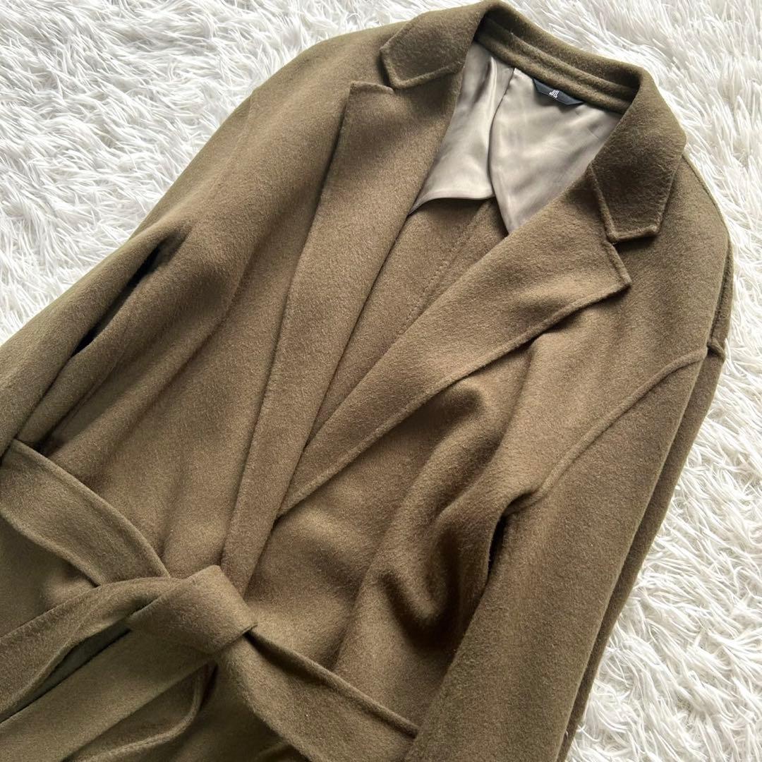 【美品】ランバンコレクション　ロングコート　カシミヤ混　マキシ丈　大きいサイズ