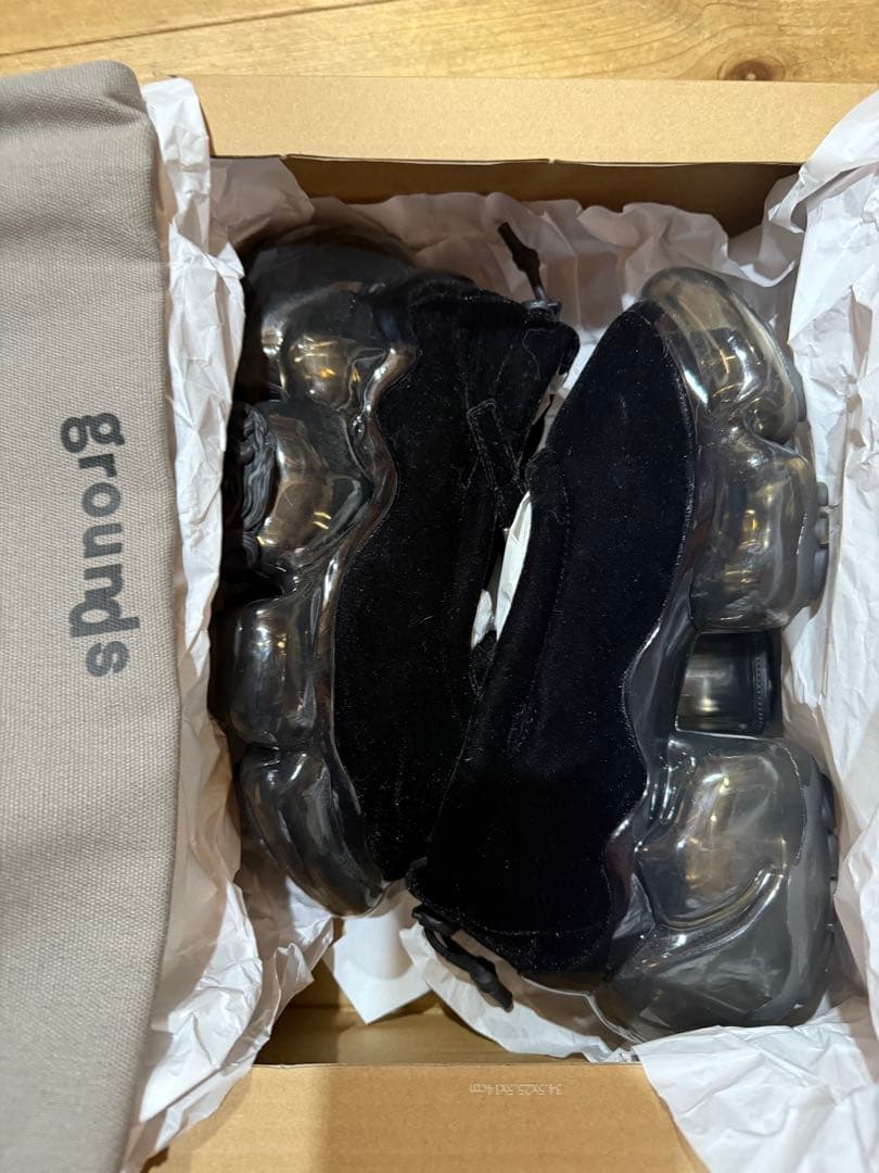 grounds ブラック ベルベット メリージェーン スニーカー