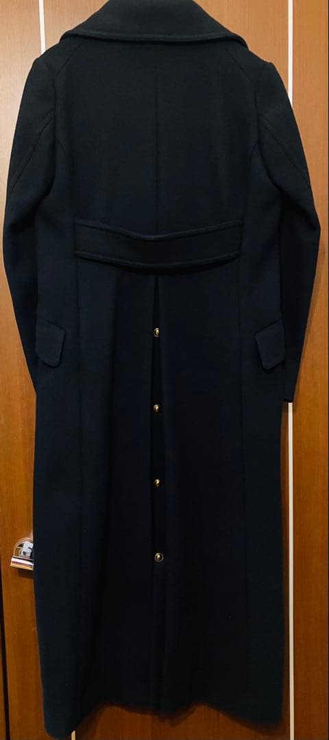 専用】【ヴェルメイユパーイエナ】メルトンミリタリーロングコート36紺