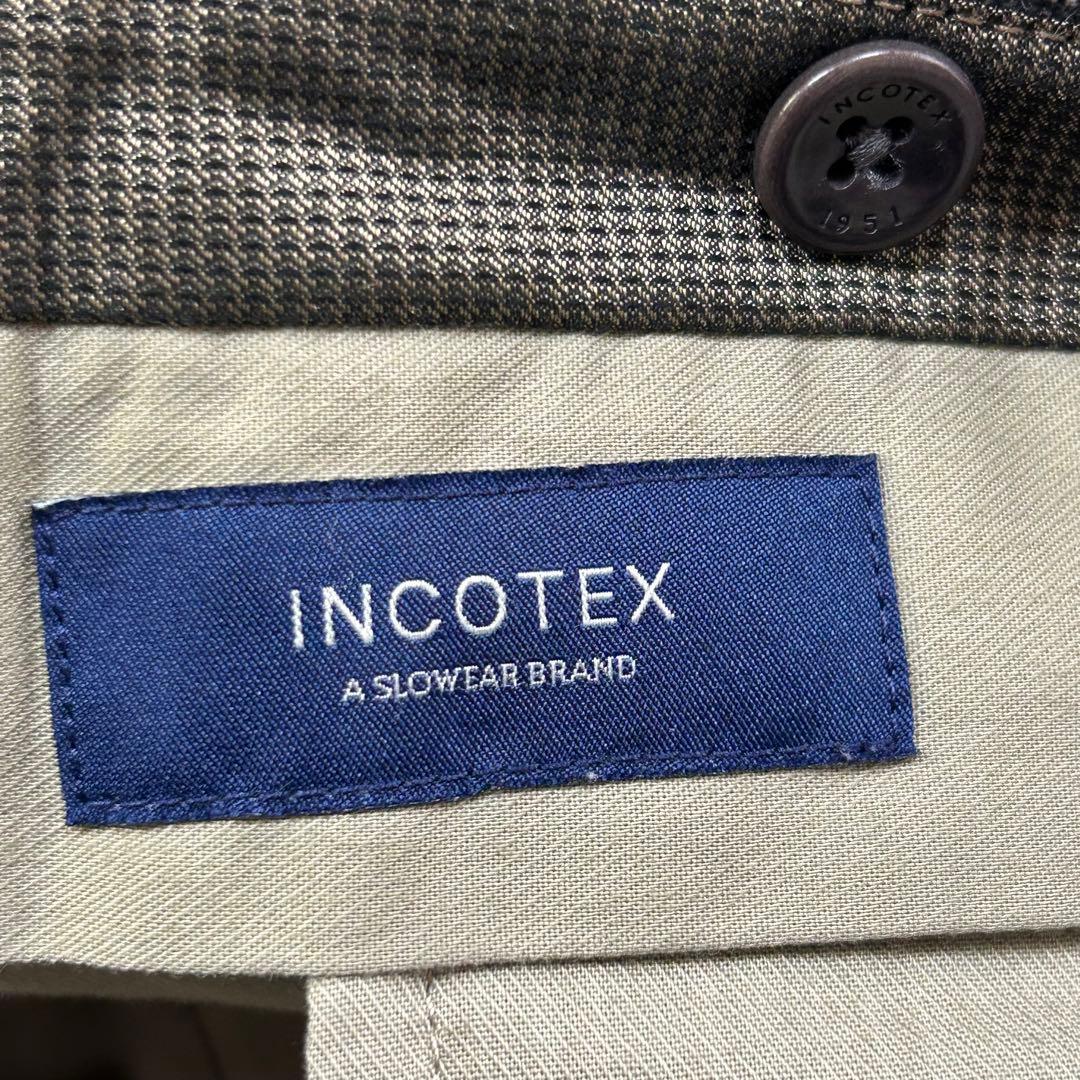 m6402【美品 インコテックス】スーツスラックス ヘリンボーン 50
