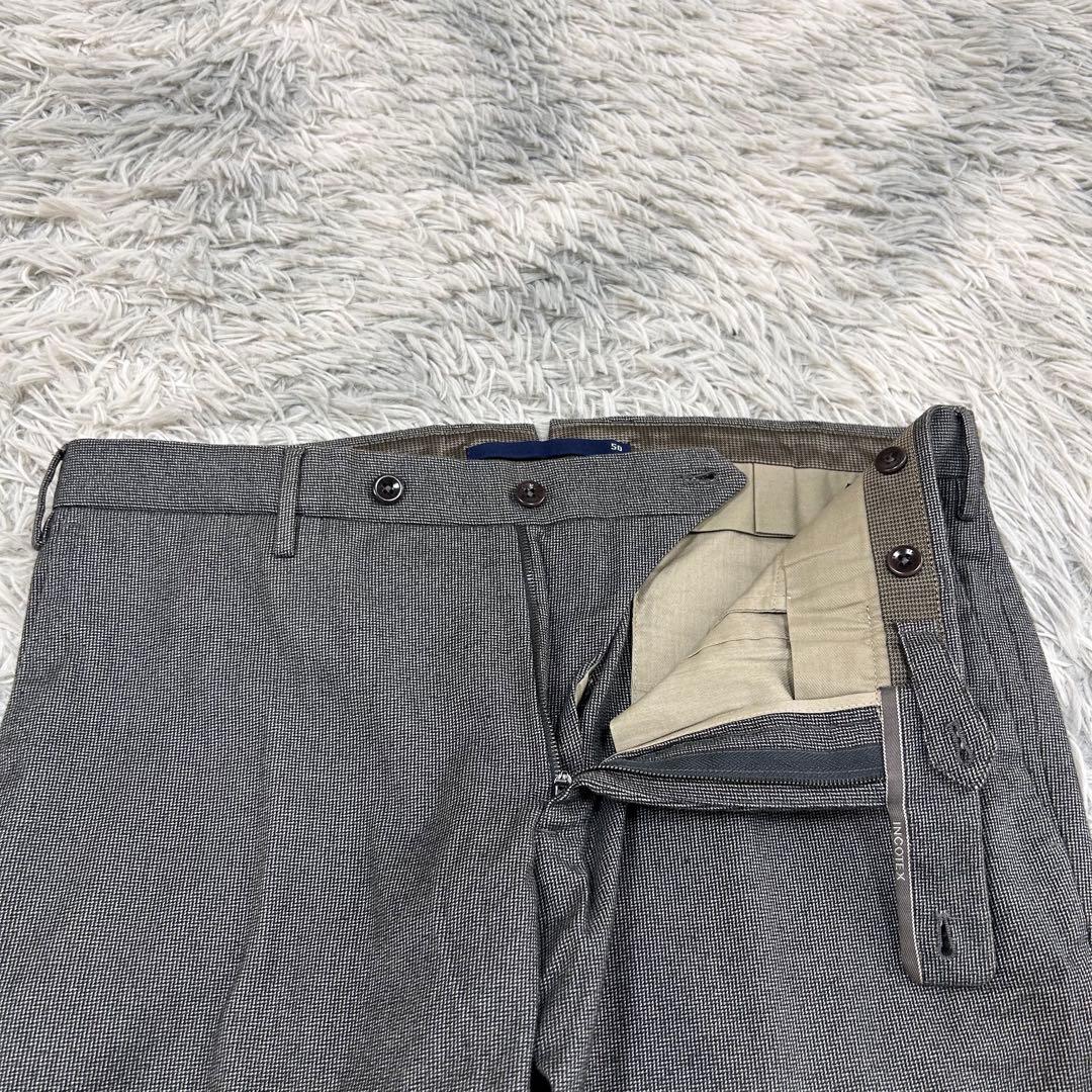 m6402【美品 インコテックス】スーツスラックス ヘリンボーン 50