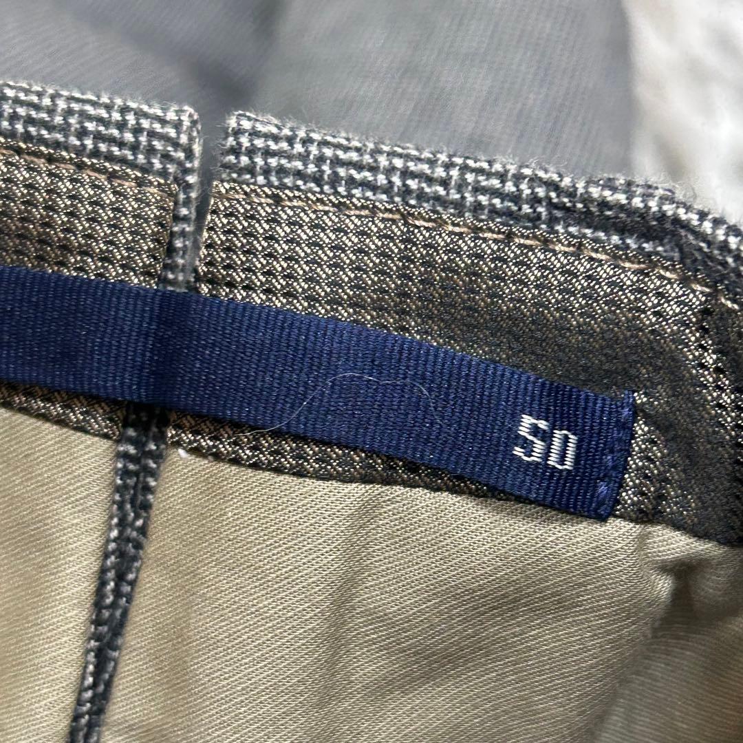 m6402【美品 インコテックス】スーツスラックス ヘリンボーン 50