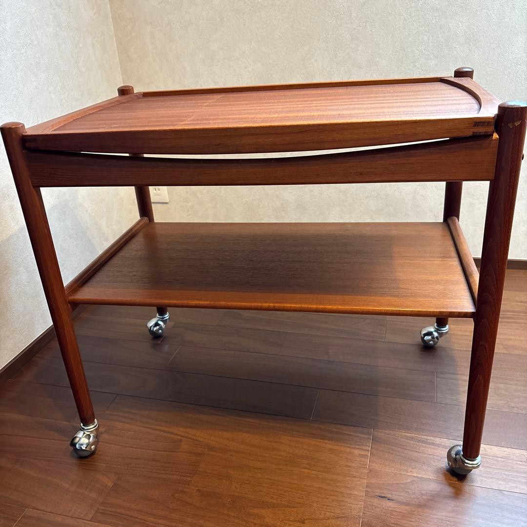 木製キッチンワゴン 2段棚付き