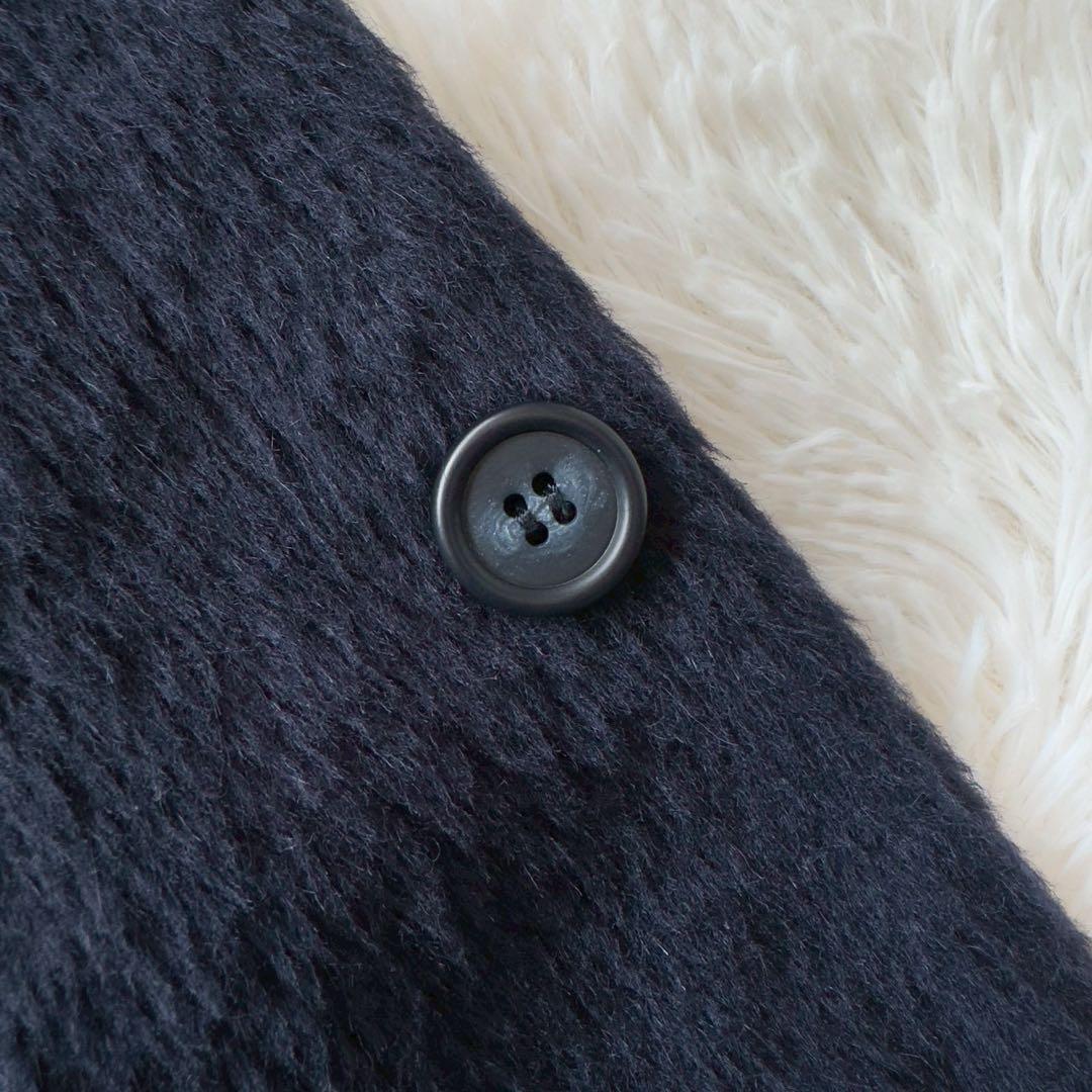 BLUE BLUE✨ARIGATO ファーコート アルパカ混 ネイビー 2 - メルカリ