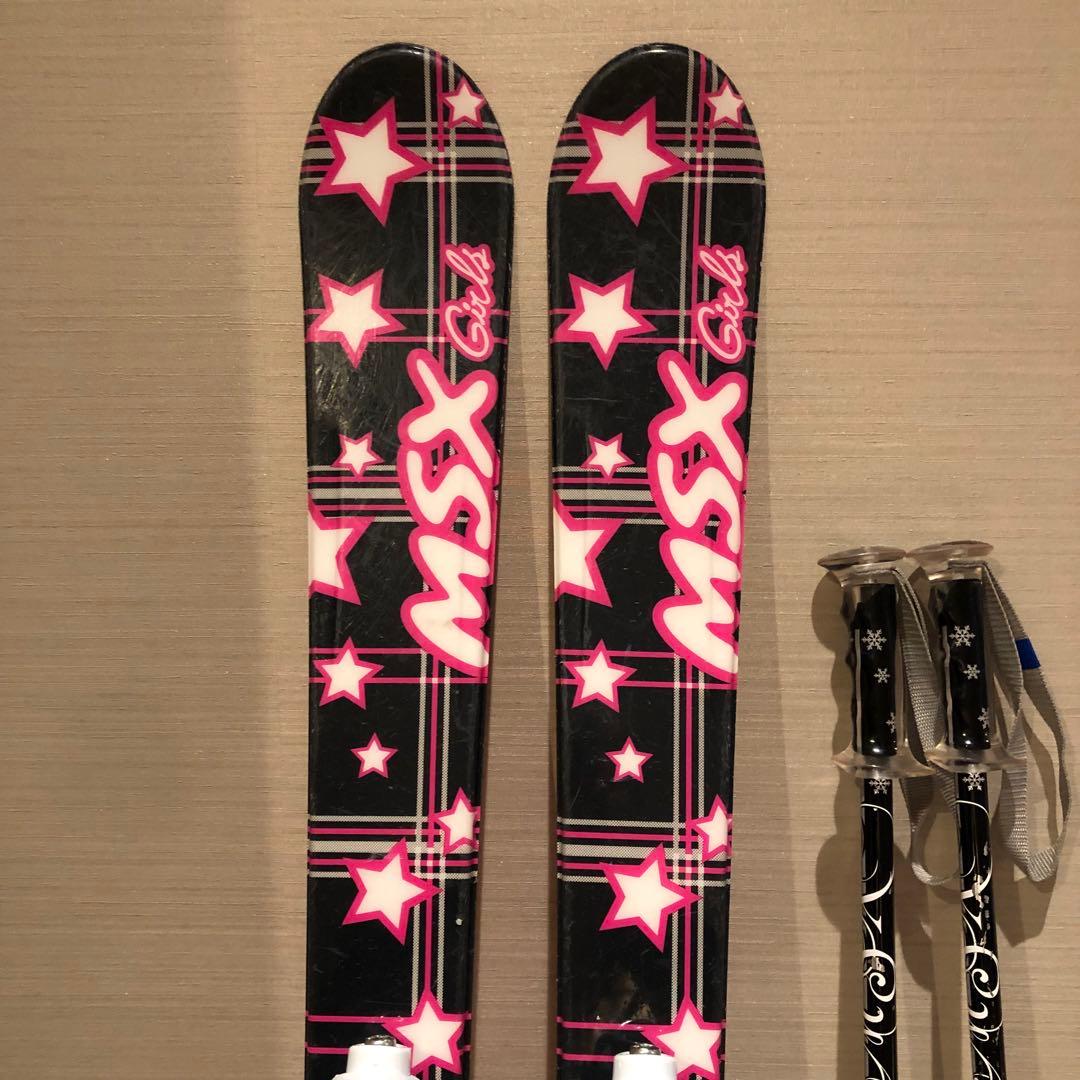 スキーセット スキー板 ストック ビンディング 110 85 女の子 黒