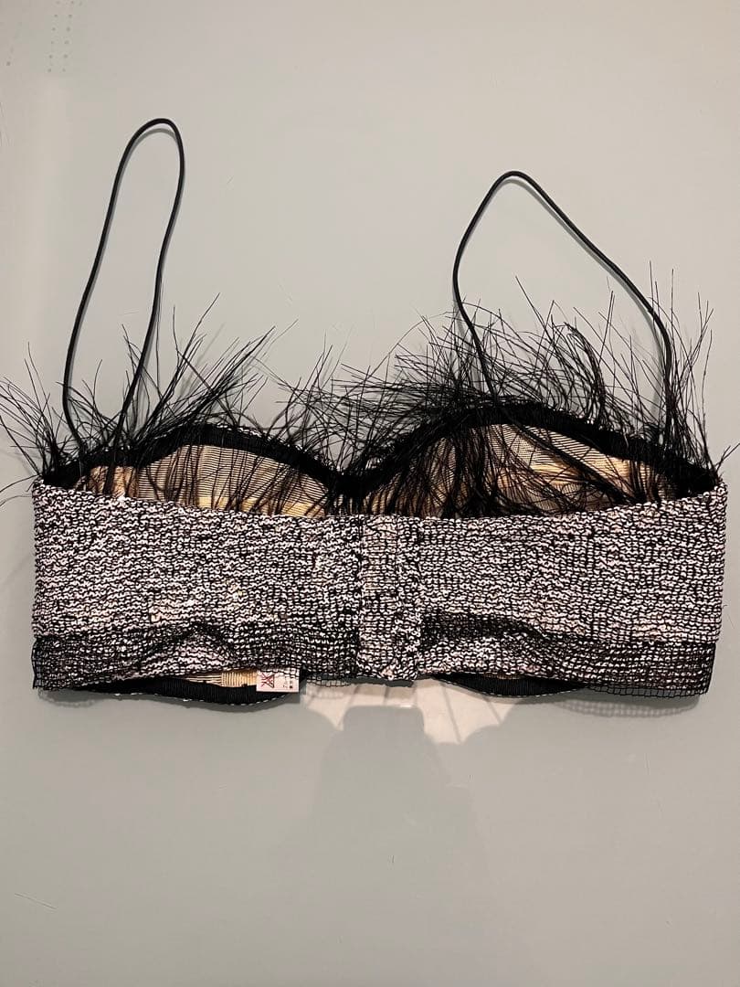 ⭕️ 美品 Rochas ロシャス スパンコール フェザー ブラトップ ビンテージ