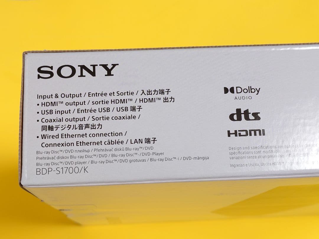 未使用 SONY Blu-ray/DVDプレーヤー S1700/K 再生専用機