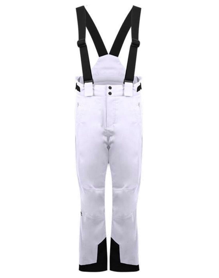 【美品】KJUS ガールズ用ホワイトスキーウェア サスペンダー付き　サイズ140