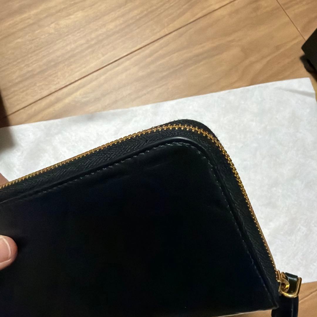美品 現行【PRADA】 長財布 激レア プラダ トライアングル カーフ 黒